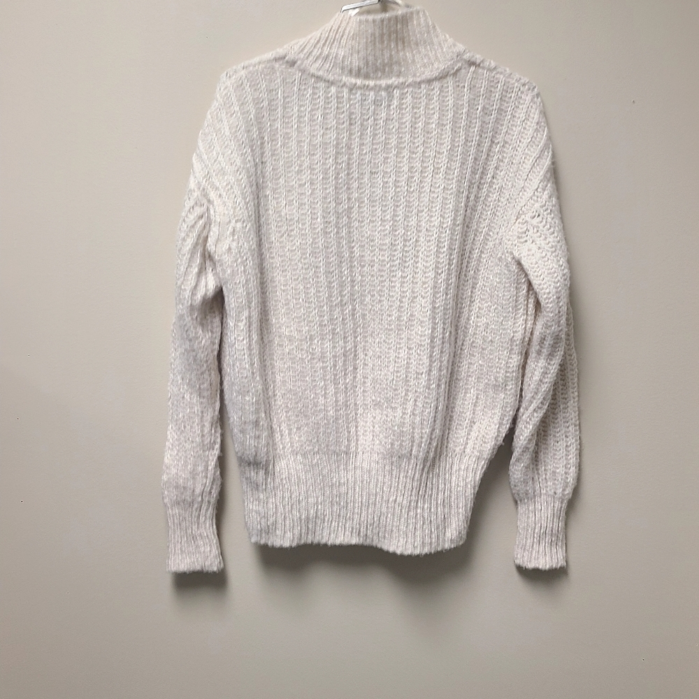 Anthropologie Pilcro Joyce Wool Blend Cable Knit Sweater in Cream Size S - Picture 5 of 7